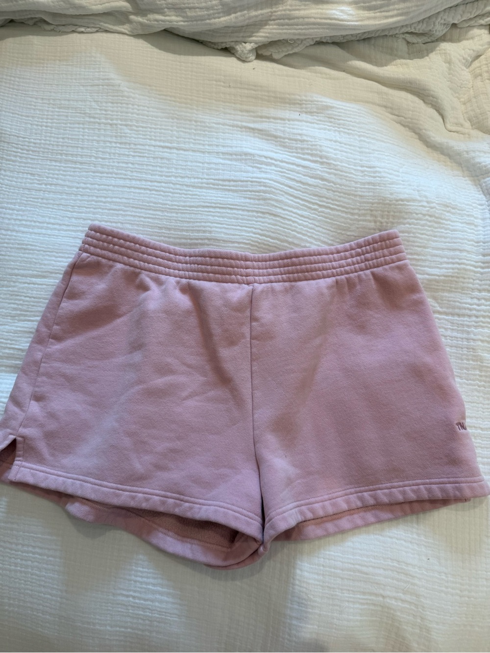 TNA Pale Pink Cozy Sweat Shorts